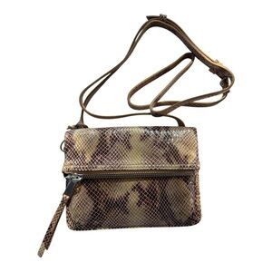 NWT HOBO Jetty Convertible Leather Bag Sand Snake Print Chic & Versatile